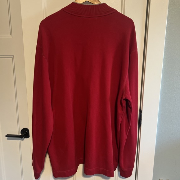 Cutter and Buck Quarter Zip Sweater 100% Supima Cotton Red Men's Size Large - Picture 5 of 5